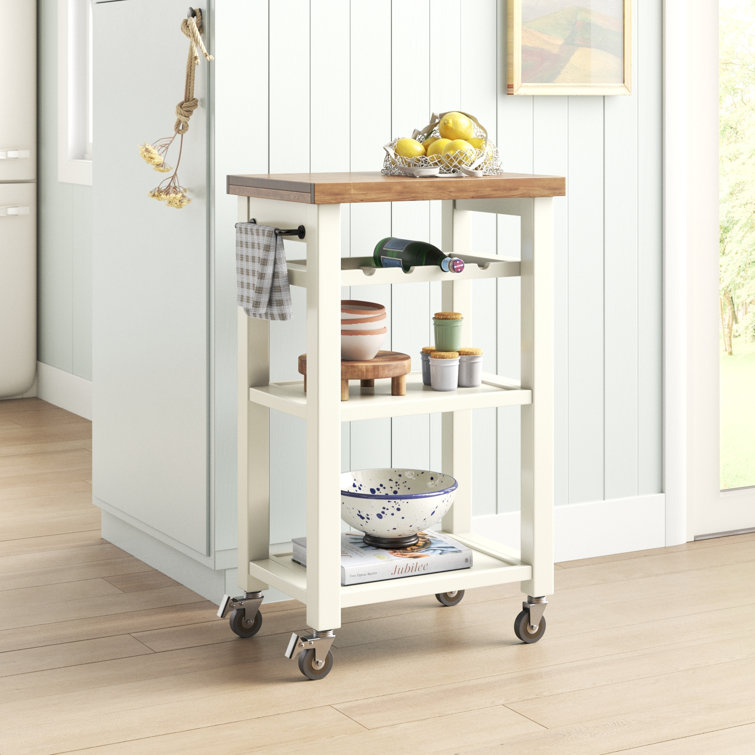 Sand & Stable Bryce 23'' Wide Rolling Kitchen Cart with Solid Wood Top & Reviews Wayfair